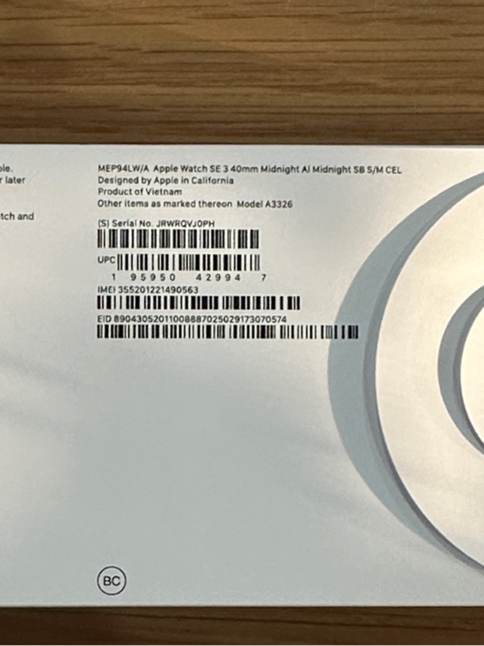 Black Apple Watch SE 3 40mm Midnight AI Midnight SB S/M CEL - Picture 2 of 4